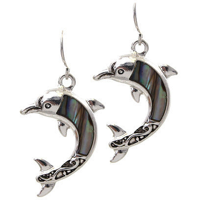 Abalone Dolphin Earrings