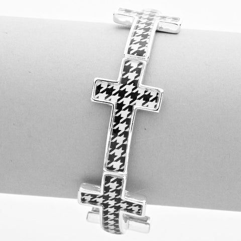Houndstooth Cross Bracelet