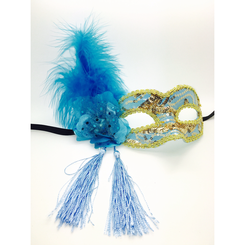 Blue and Gold Mardi Gras Mask