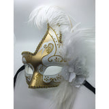 White and Gold Mardi Gras Mask