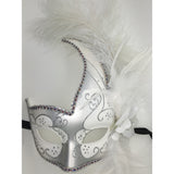 White and Silver Mardi Gras Mask