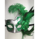 Green and Silver Mardi Gras Mask