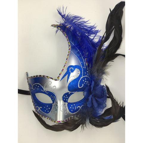 Blue and Silver Mardi Gras Mask