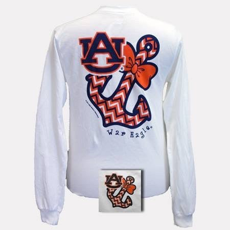 Auburn Tigers  Anchor Long Sleeve White T-Shirt