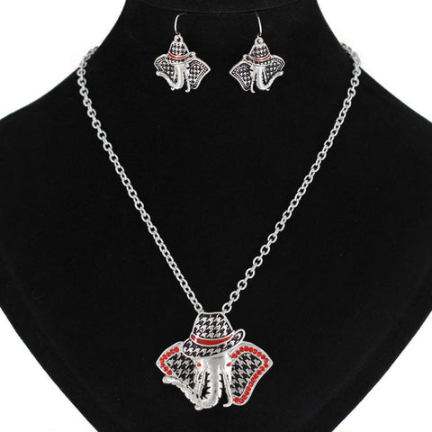 Houndstooth Elephant Necklace Set