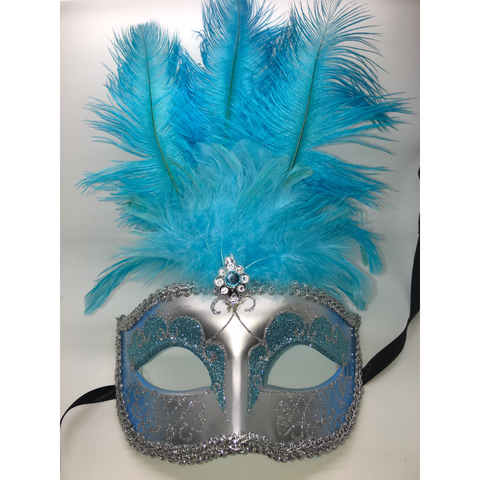 Blue and Silver Mardi Gras Mask